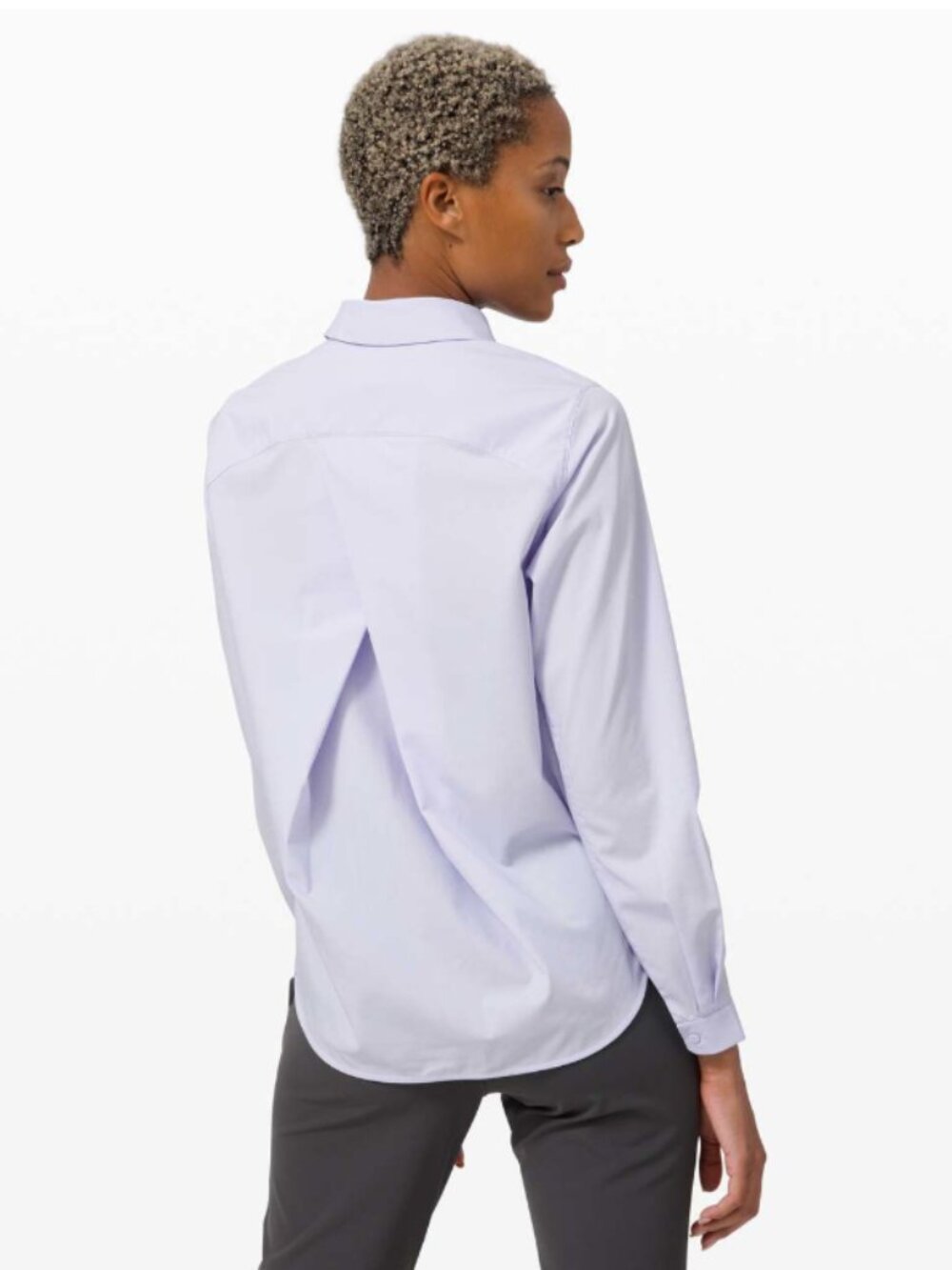 Lululemon | Full Day Ahead Shirt Button Front Top Back Pleat Serene Blue Size 4 - Picture 3 of 13